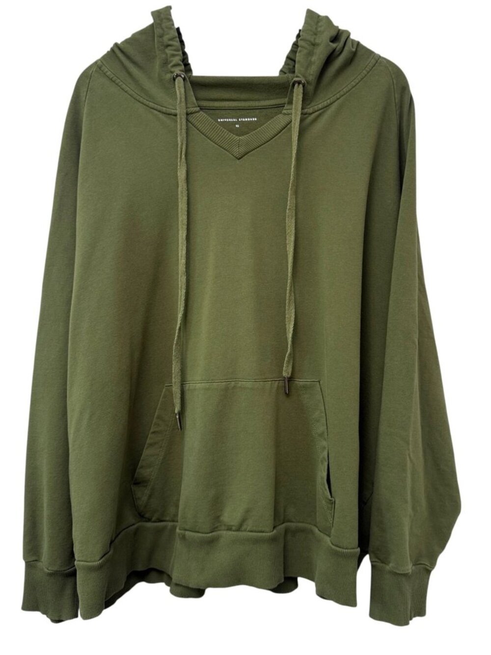 Universal Standard Sweatshirt Hoodie Size XL Olive Green French Terry Oversized
